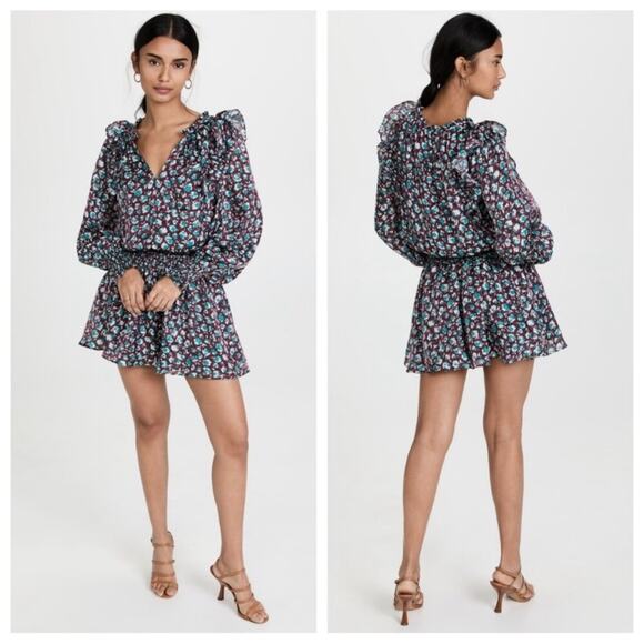 Ramy Brook Printed Penelope Silk-blend Mini Dress sz XS - Picture 1 of 12